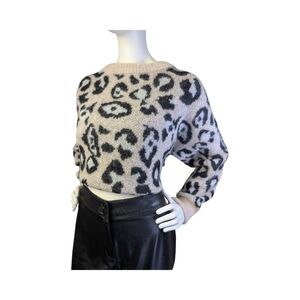 Mohair Wool Blend Leopard Print Oversized Sweater | Zara | Fits M/L